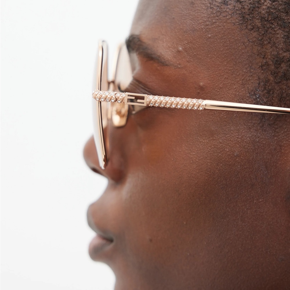 Fendi Rose Gold Jewel Oversized Sunglasses - Picture 3 of 12